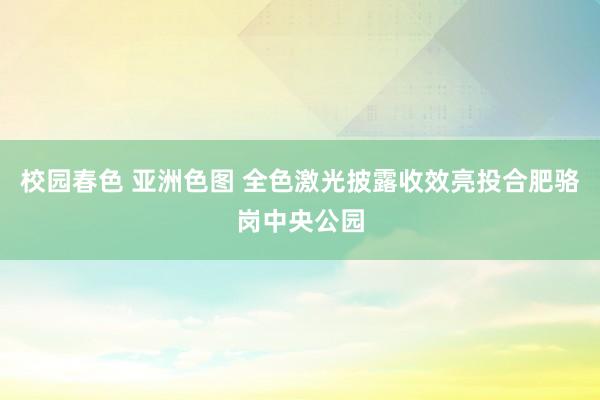 校园春色 亚洲色图 全色激光披露收效亮投合肥骆岗中央公园